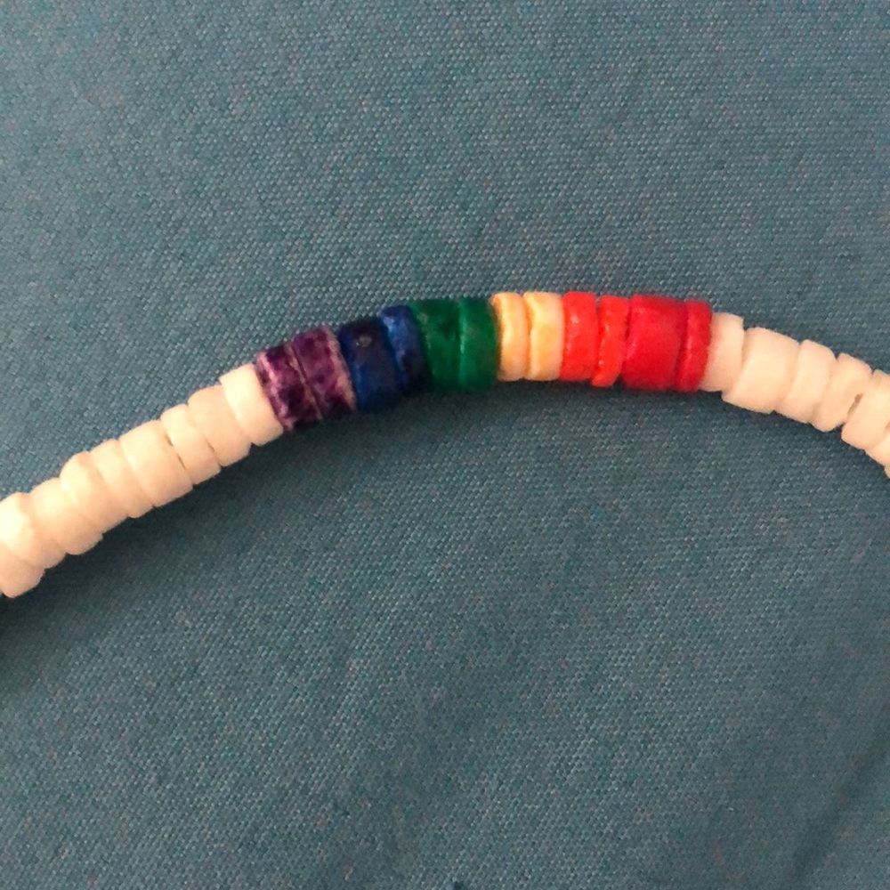 Rainbow Necklace with White beads 🥳HP🥳 - Picture 4 of 4
